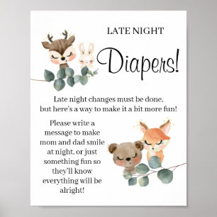 Woodland Late Night Diaper Kinderduschenspiel Poster