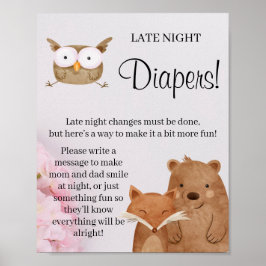 Woodland Late Night Diaper Kinderduschenspiel Poster