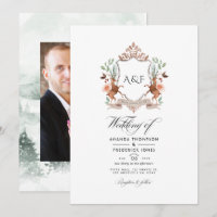 Woodland Laurel Wappen Monogram Wedding Foto