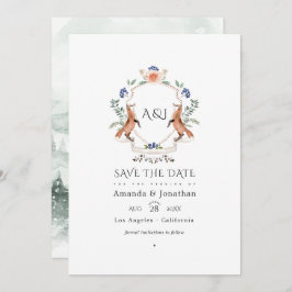 Woodland Laurel Wappen Monogram Wedding Foto Save The Date