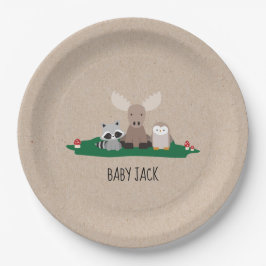 Woodland Lumberjack Baby Shower Animes Rustikal Pappteller