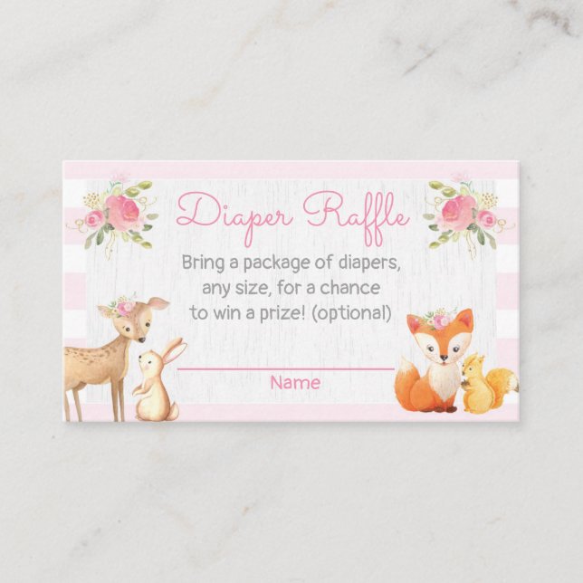 Woodland Lumberjack Babydusche Windelwindelkarte Begleitkarte (Vorderseite)