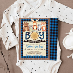 Woodland Lumberjack Boy Baby Dusche Einladung