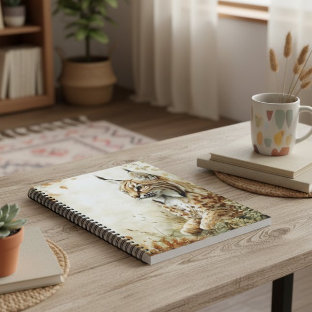 Woodland Lynx Wildlife Nature Notizblock (Von Creator hochgeladen)