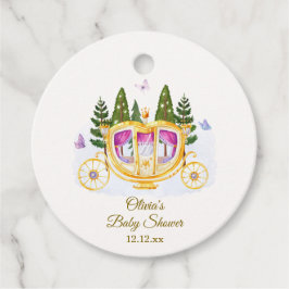Woodland Mairytale Princess Carriage Baby Dusche Geschenkanhänger
