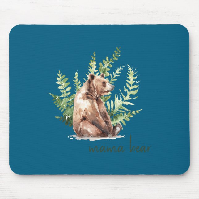 Woodland Mama Bear Baby Shower _1  Mousepad (Vorne)