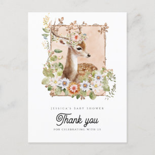 Woodland Manor Baby Dusche Danke Postcard Postkarte