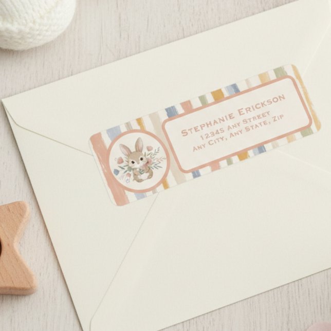 Woodland Meadow Floral Baby Shower return address (Woodland Meadow Floral Baby Shower invitation return address label)