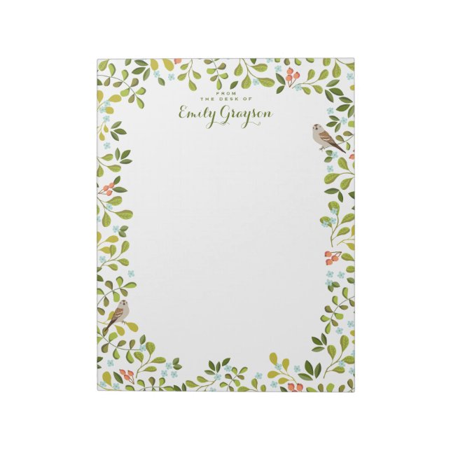 Woodland Meadow Personalisiert Social Stationery Notizblock (Rotiert)