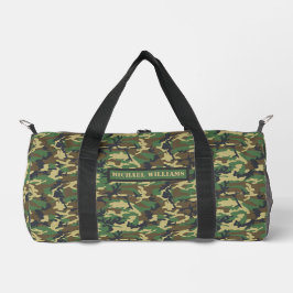 Woodland Militairy Camouflage Print - Personalisie Duffle Bag