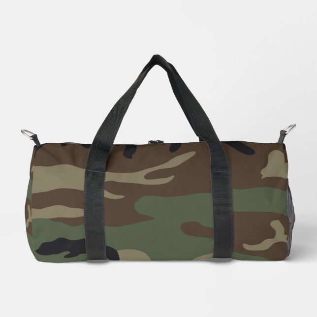 Woodland Military Camouflage Pattern Duffle Bag (Vorderseite)