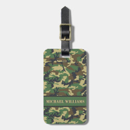 Woodland Military Camouflage Print - Personalisier Gepäckanhänger