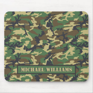 Woodland Military Camouflage Print - Personalisier Mousepad