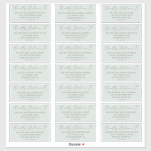 Woodland Mint Green Wedding Guest Address Labels