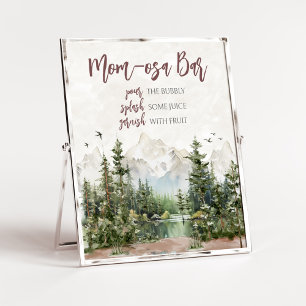 Woodland Mountain Baby Dusche Mama Osa Bar Poster