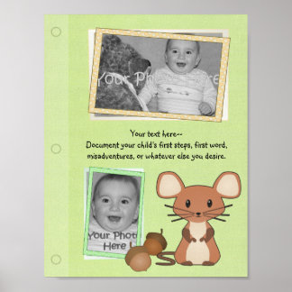 Woodland Mouse Kinderbuchseite Poster