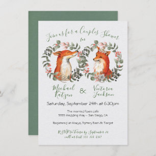 Woodland Mr. und Mrs. Fox Portraitdusche Einladung
