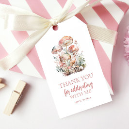 Woodland Mushroom Blush Pink Geburtstag Vielen Dan Geschenkanhänger
