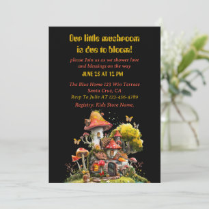 Woodland Mushroom House Kinderdusche Einladung