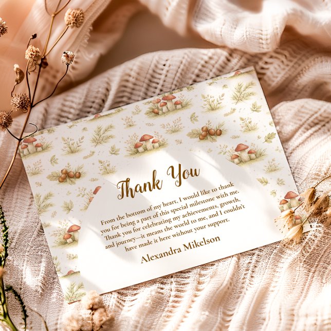 Woodland Mushroom Wild One Birthday Dankeskarte (Von Creator hochgeladen)