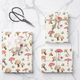 Woodland Mushrooms Ivory Nature Cottagecore  Geschenkpapier Set