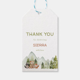 Woodland Nature Adventure Baby Duwer Fevor Tags Geschenkanhänger