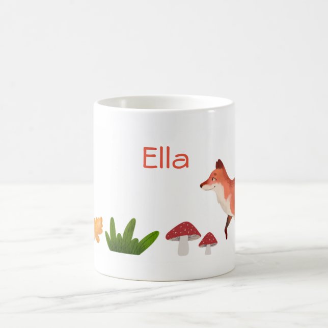 Woodland Niedlich Kids Personalisiert Fox Tasse (Mittel)