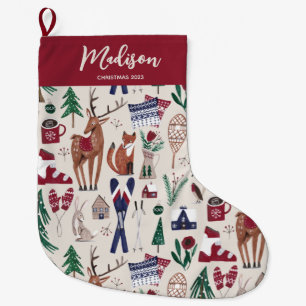 Woodland Nordic Weihnachten All-Over-Print Large C Großer Weihnachtsstrumpf