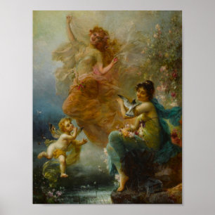 Woodland Nymphen von Hans Zatzka Poster