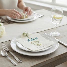 Woodland Oak Leaf "Adore" Baby Shower Napkin Serviette