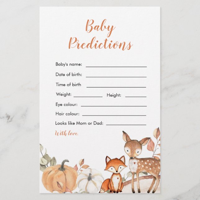 Woodland Oh Boy Pumpkin Baby Vorhersage (Vorderseite)