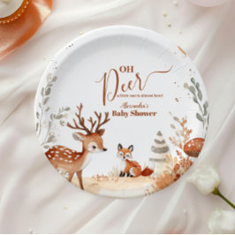 Woodland Oh Deer Forest Baby Dusche Pappteller