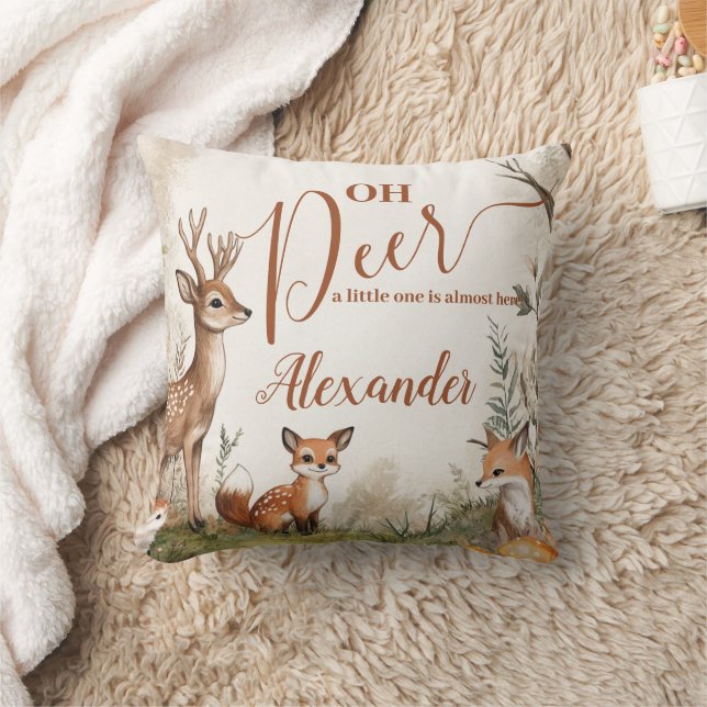 Woodland Oh Deer Theme Baby Shower Kissen (Decke)