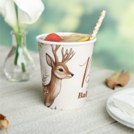 Woodland Oh Deer Theme Baby Shower Pappbecher