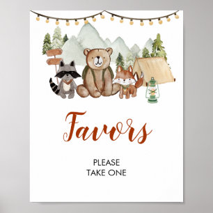 Woodland One Happy Camper Erster Geburtstag Favori Poster