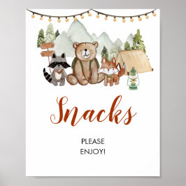 Woodland One Happy Camper Erster Geburtstag Snacks Poster