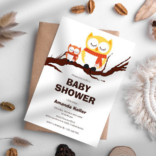 Woodland Owl Baby Dusche Einladung