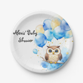 Woodland Owl Babydusche Pappteller