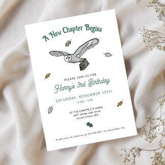 Woodland Owl Book zum Geburtstag Einladung