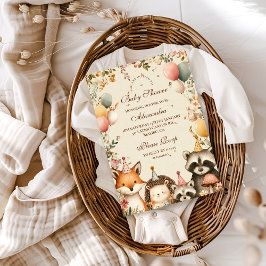 Woodland Party Animals Kinderdusche Einladung