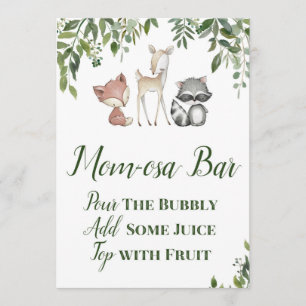 Woodland Party Sign - Momosa Bar sign 12x18 Einladung