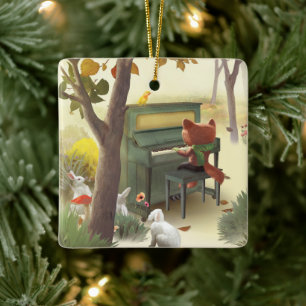 Woodland Pianist Keramikornament