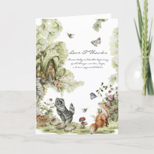Woodland Picnic   Baby - Dusche für Waldtiere Dankeskarte