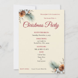 Woodland Pine & Berry Customizable Invitation Einladung