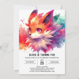 Woodland Printable Fox Birthday Einladung