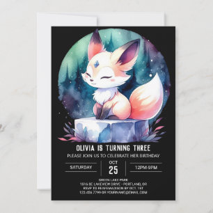 Woodland Printable Fox Birthday Einladung