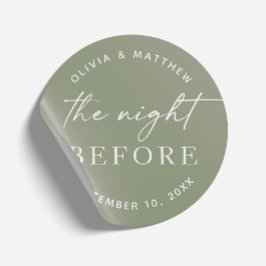 Woodland Probe Dinner. Sage Green Night Before Runder Aufkleber