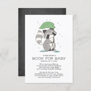 Woodland Raccoon Baby Showbook for Baby Card Einladung