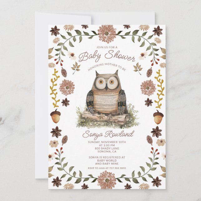 Woodland Raccoon Baby Shower Invitation Einladung (Vorderseite)