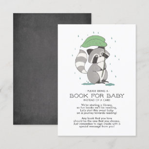 Woodland Raccoon Babydusche Book for Baby Card Einladung